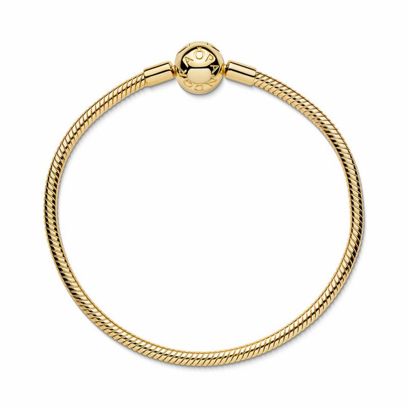 Pandora Moments Snake Chain Bracelet - 18ct Gold Plated - Canada | GZ9748UV